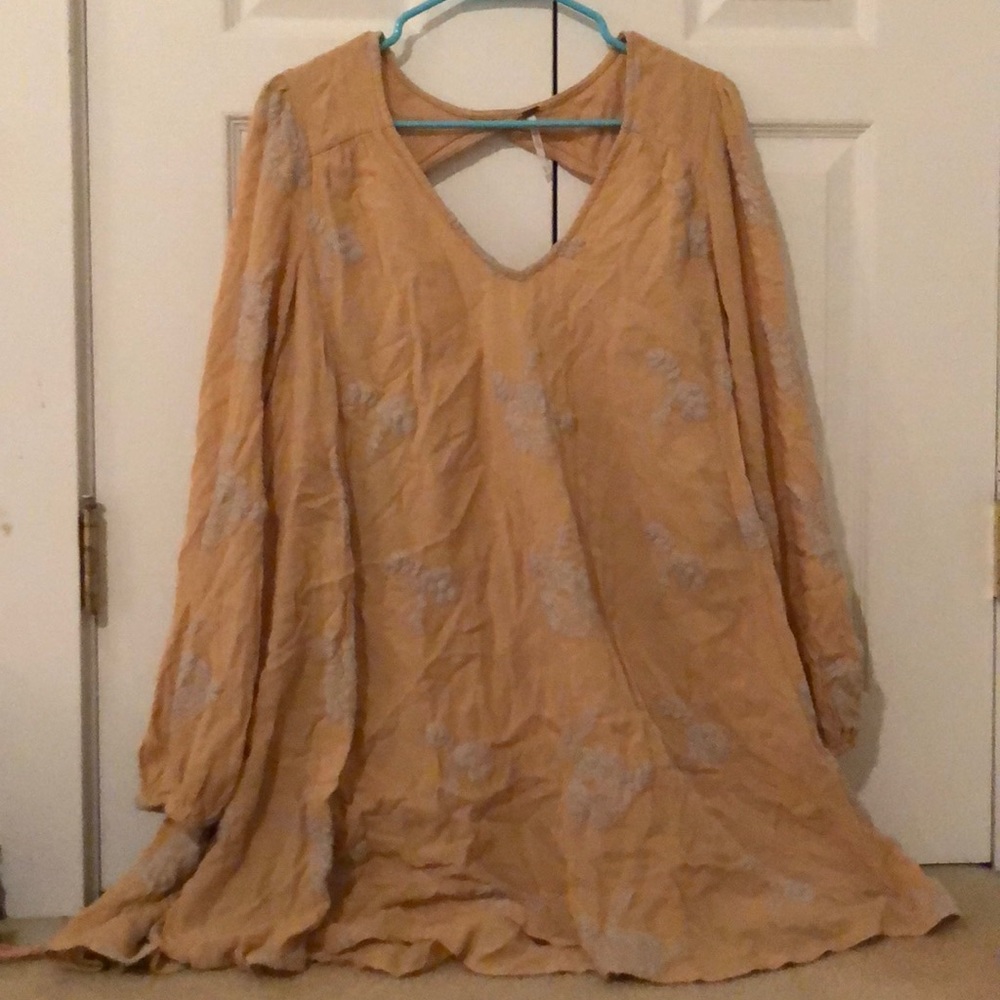 Free people mustard long sleeve dress